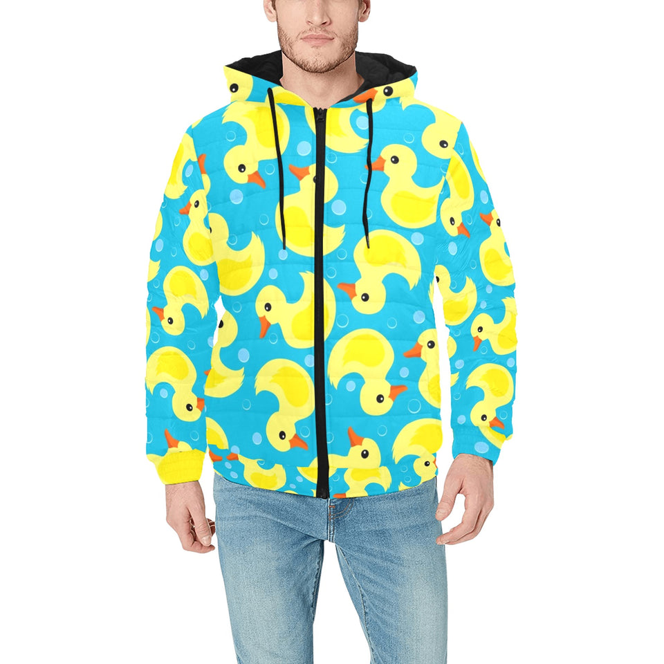 Duck Pattern Print Design 04 Men's Padded Hooded Jacket