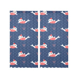 Cute sea lion seal christmas hat candy cane heart Gauze Curtain
