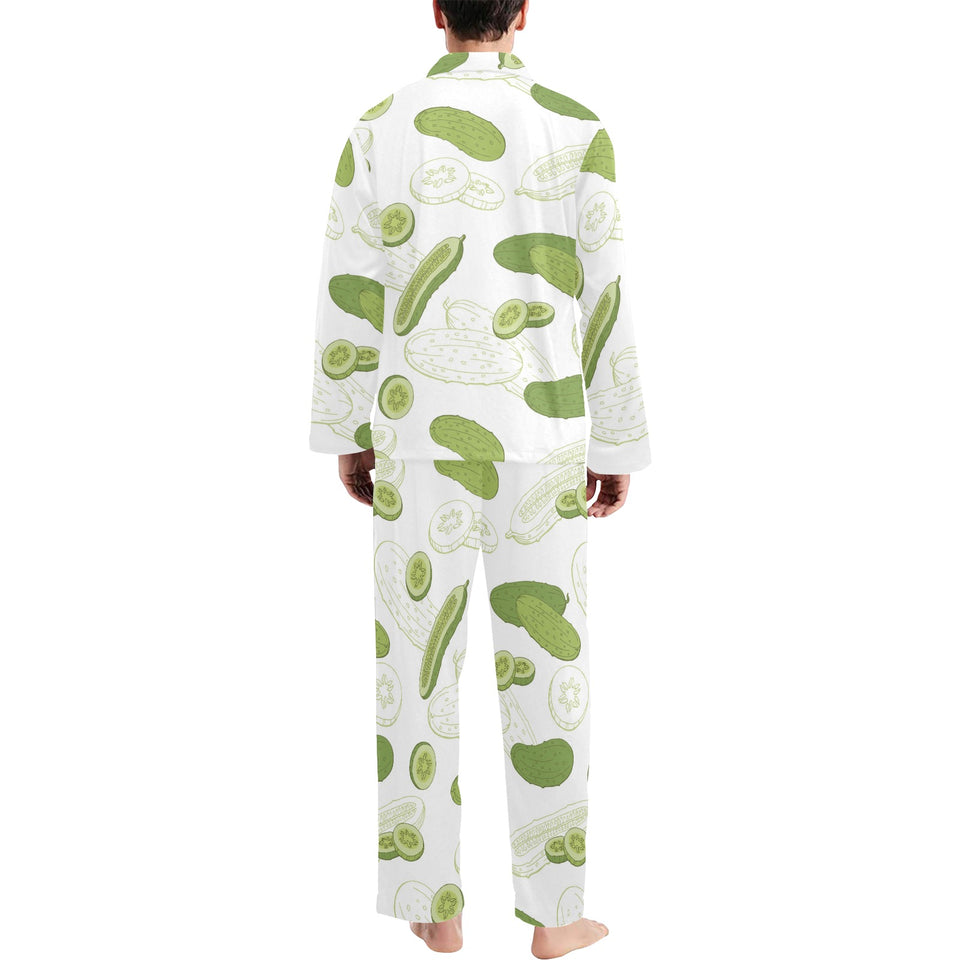 Cucumber sketch pattern Men's Long Pajama Set