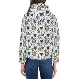 Lion Pattern Print Design 05 Women's Padded Hooded Jacket