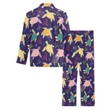 Colorful sea turtle pattern Men's Long Pajama Set