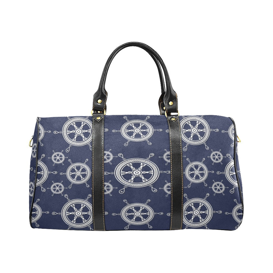 nautical steering wheel design pattern Travel Bag