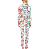 Chemistry Periodic Table Pattern Print Design 02 Women's Long Pajama Set