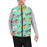 Colorful horses pattern Men's Padded Vest