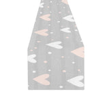 Heart pattern gray background Table Runner
