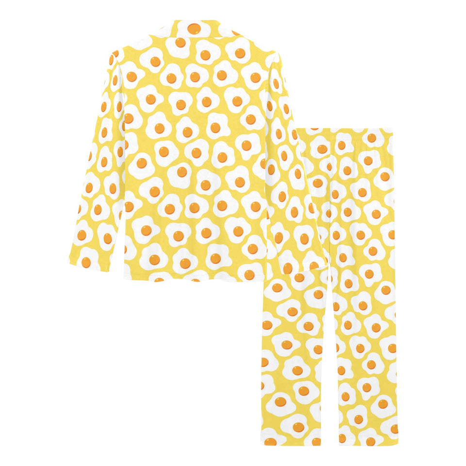 Fried Eggs Pattern Print Design 05 Women's Long Pajama Set
