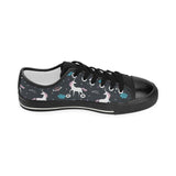 unicorn rainbows moon clound star pattern Kids' Boys' Girls' Low Top Canvas Shoes Black