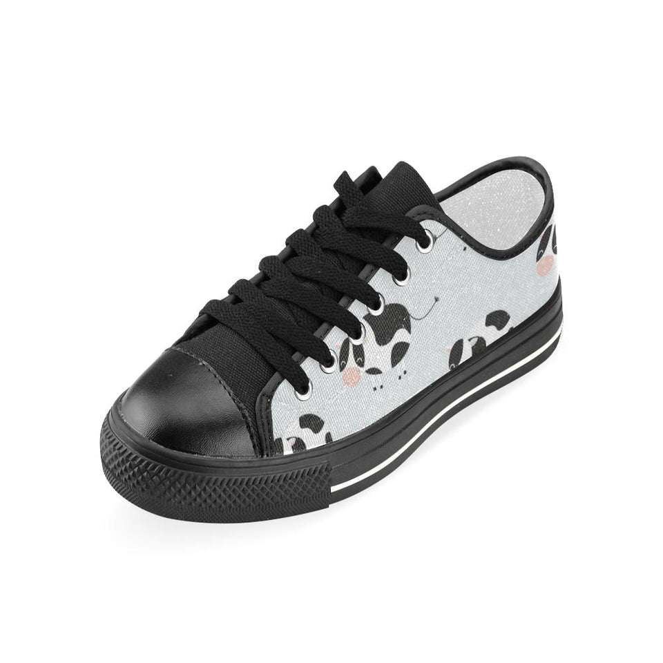 Cute cows pattern Kids' Boys' Girls' Low Top Canvas Shoes Black