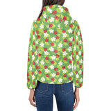 Ladybug Pattern Print Design 01 Women's Padded Hooded Jacket