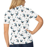Swallow Pattern Print Design 04 Women's All Over Print Polo Shirt