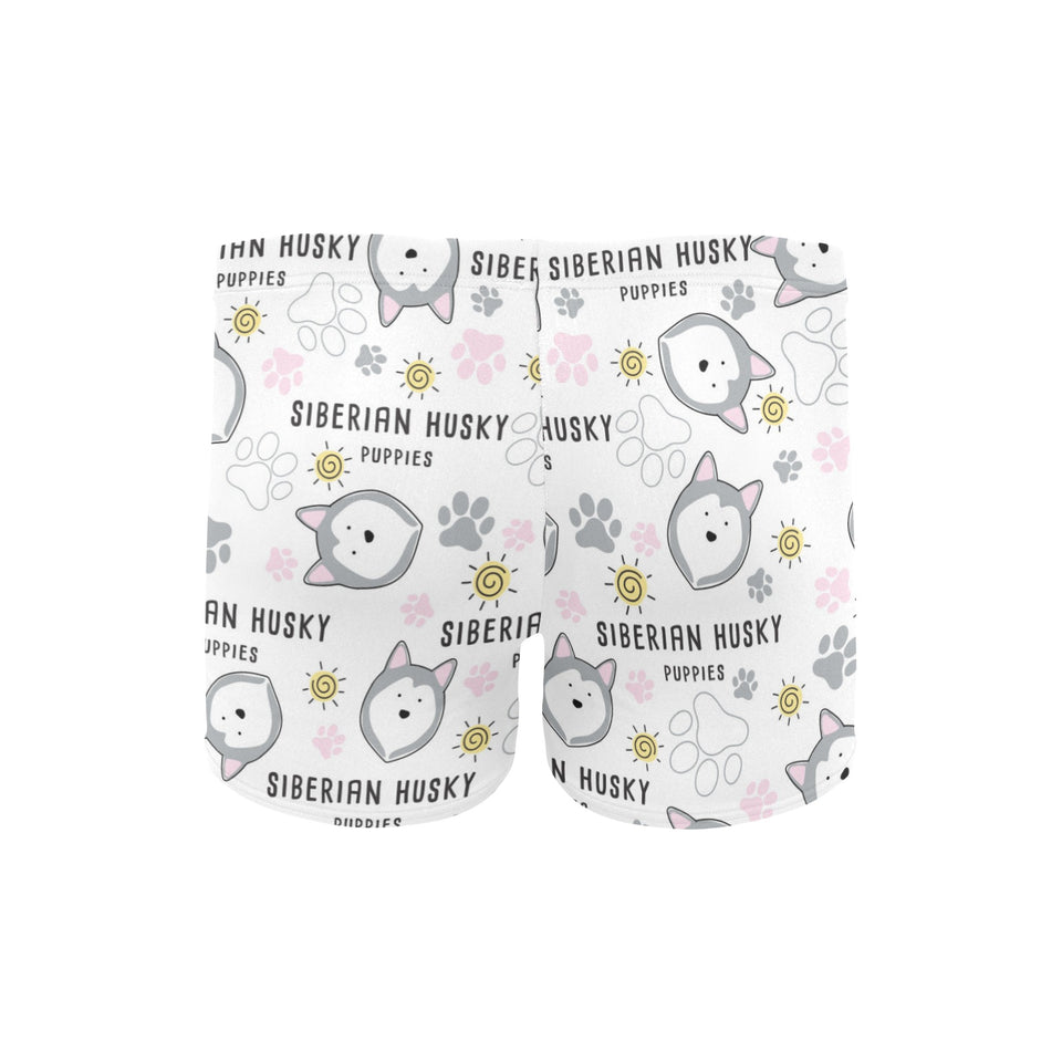 Siberian Husky design pattern Men's Swimming Trunks