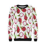 dragon fruits white background Women's Crew Neck Sweatshirt