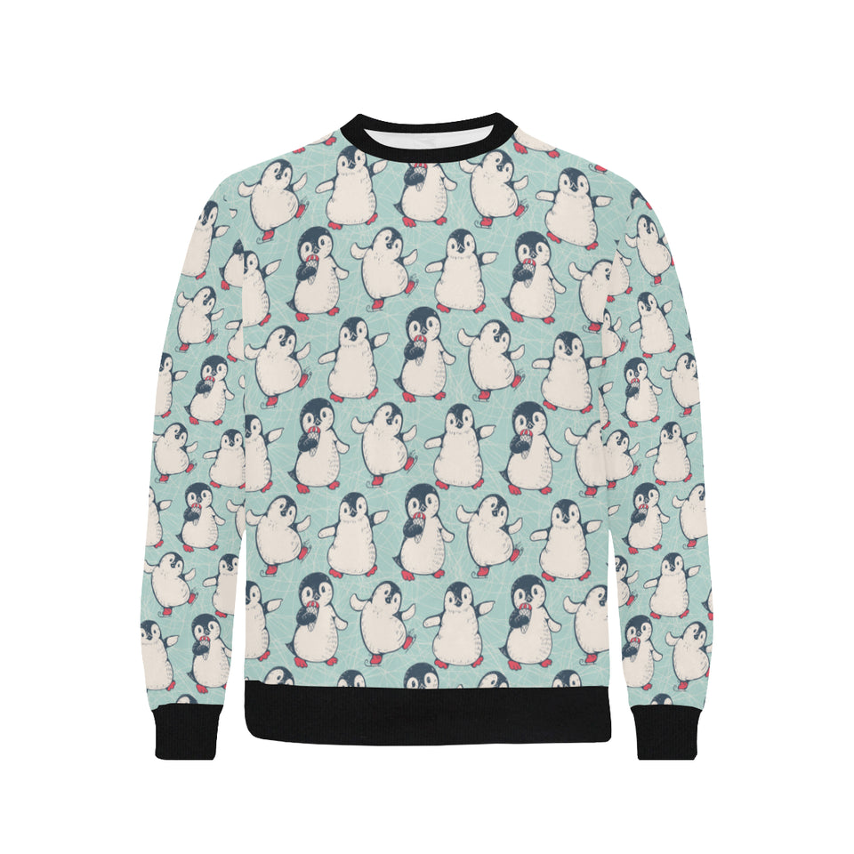 Cute Penguin pattern Men's Crew Neck Sweatshirt