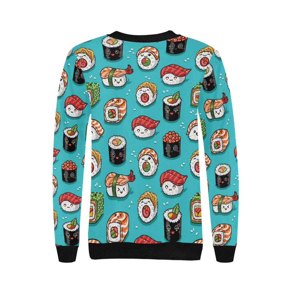 Cute sushi pattern Women's Crew Neck Sweatshirt