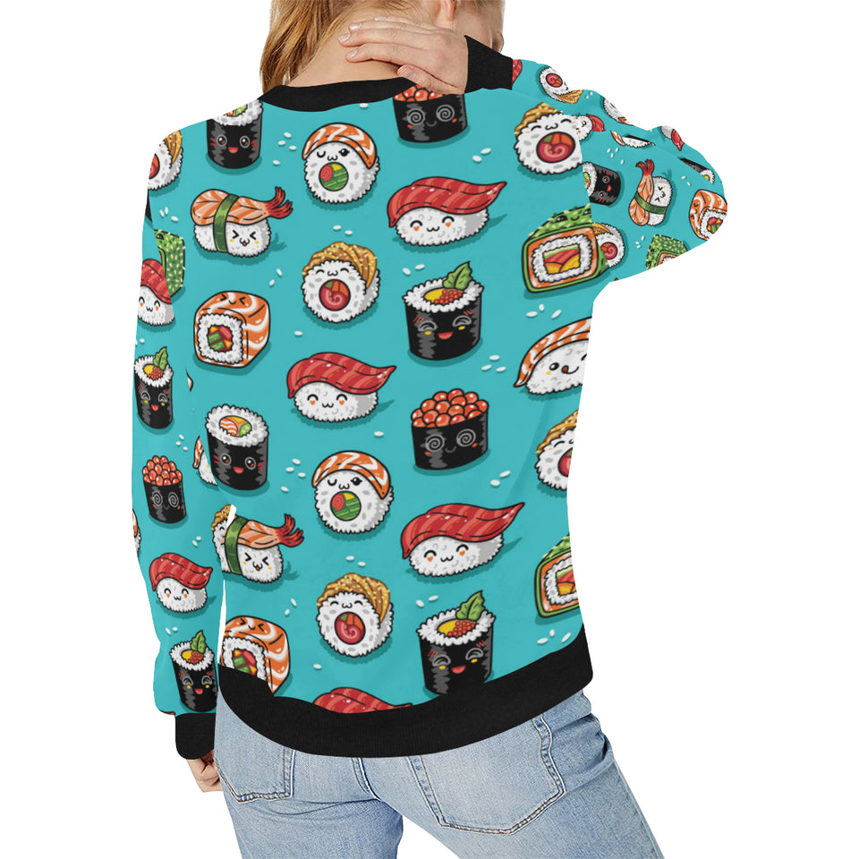 Cute sushi pattern Women's Crew Neck Sweatshirt