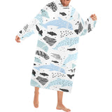 Cute dolphins Childish Style pattern Blanket Robe with Sleeves