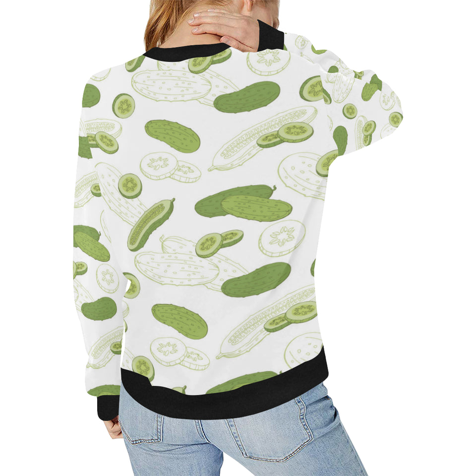 Cucumber sketch pattern Women's Crew Neck Sweatshirt