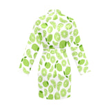 Lime design pattern Women's Long Sleeve Belted Night Robe