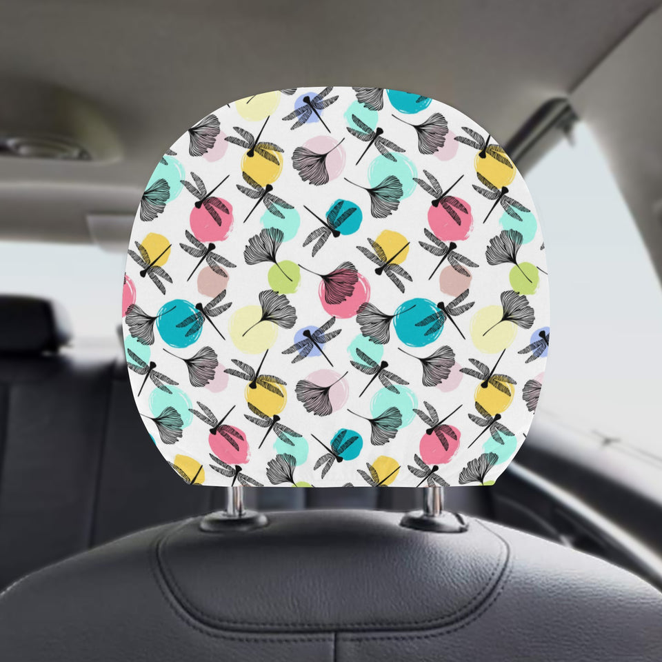 Dragonflies ginkgo leaves pattern Car Headrest Cover