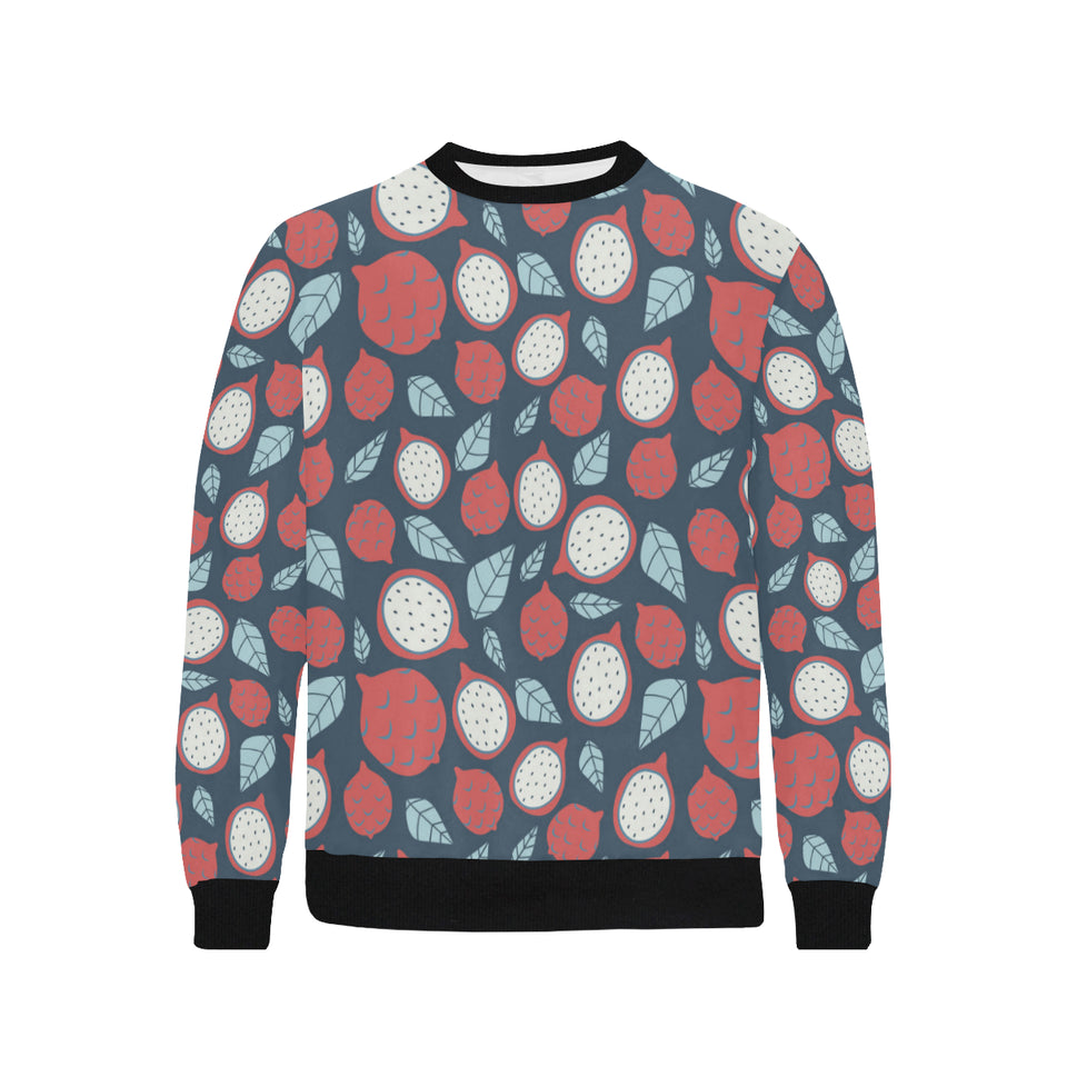 dragon fruits dark blue background Men's Crew Neck Sweatshirt
