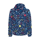 Music Notes Pattern Print Design 03 Men's Padded Hooded Jacket