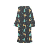 Deers star tree pattern Blanket Robe with Sleeves