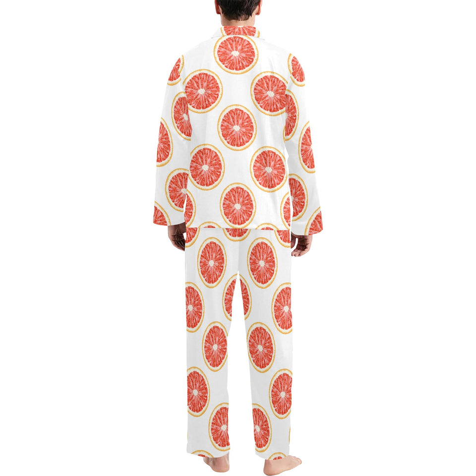 Grapefruit pattern Men's Long Pajama Set