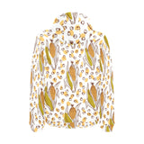 Corn Pattern Print Design 02 Men's Padded Hooded Jacket