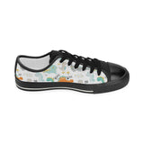 Cute funny kids dinosaurs pattern Kids' Boys' Girls' Low Top Canvas Shoes Black