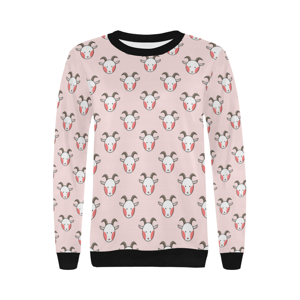 Cute goat pattern Women's Crew Neck Sweatshirt