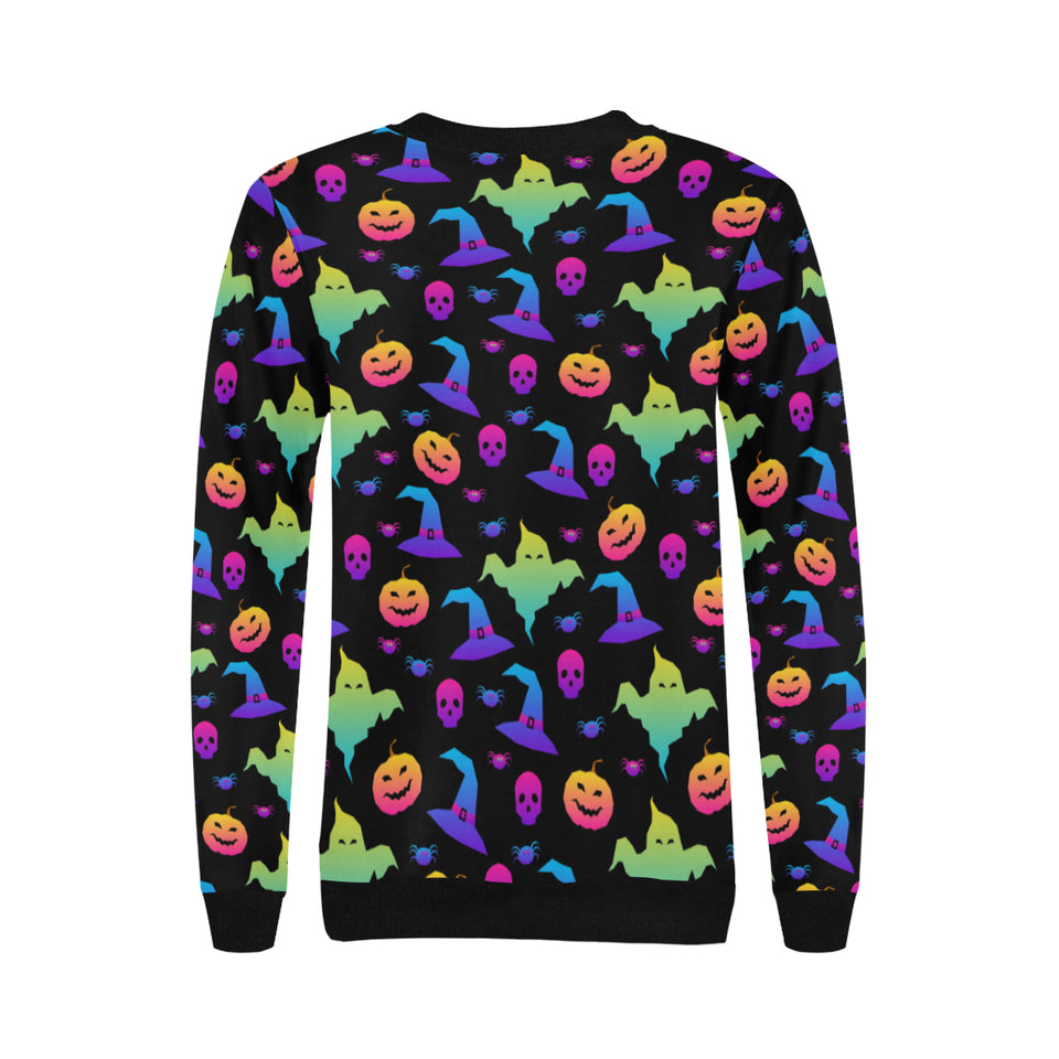 Colorful halloween background Women's Crew Neck Sweatshirt