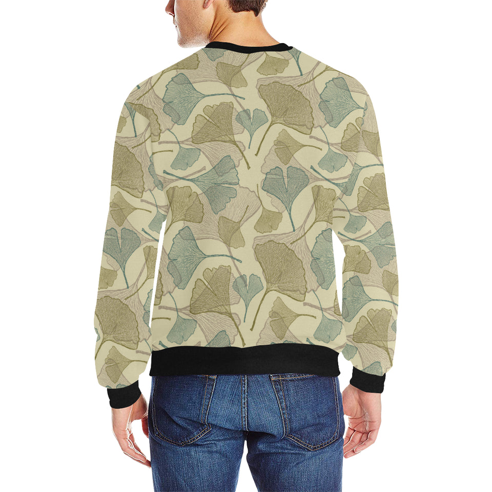 Ginkgo leaves design pattern Men's Crew Neck Sweatshirt
