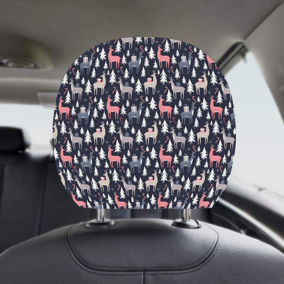Deers Winter Christmas pattern Car Headrest Cover