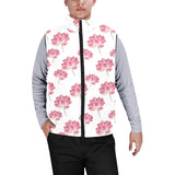 Pink lotus waterlily pattern Men's Padded Vest