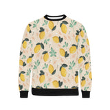 lemon flower leave pattern Men's Crew Neck Sweatshirt