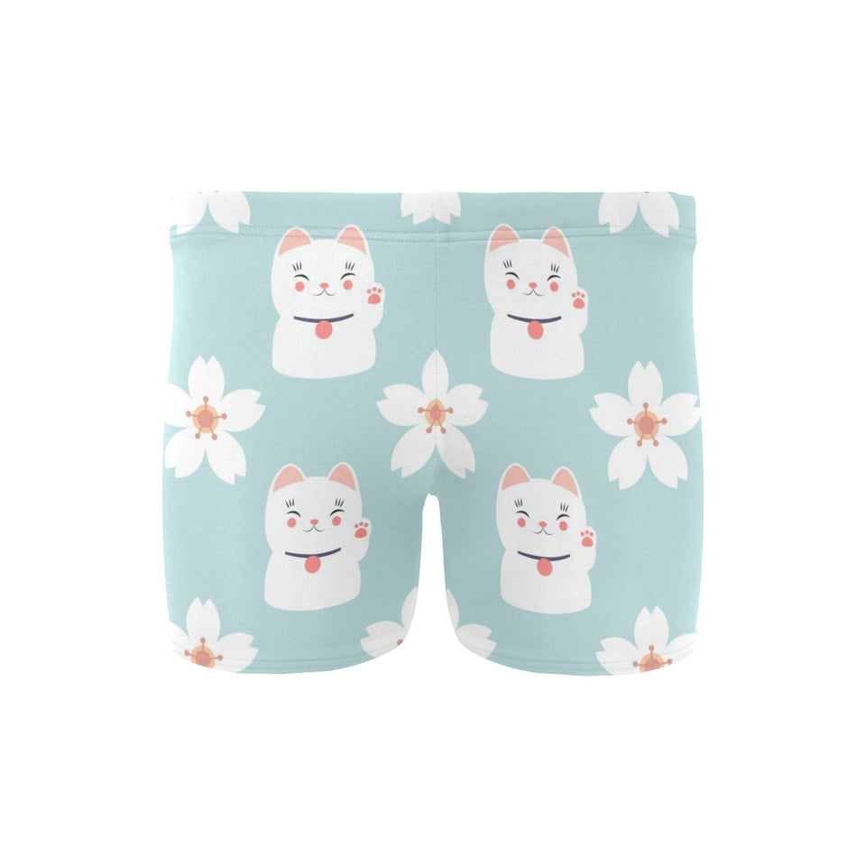 Maneki neko cat sakura Men's Swimming Trunks