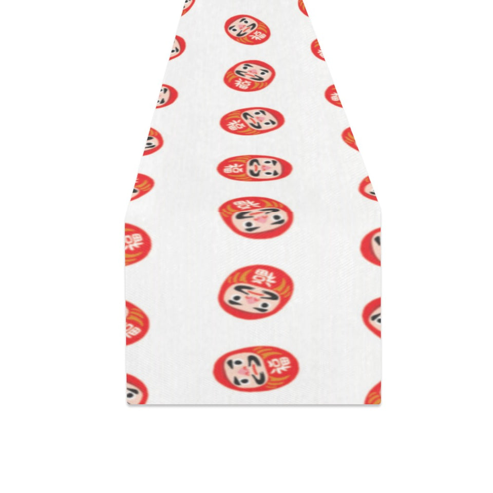 Daruma japanese wooden doll pattern Table Runner