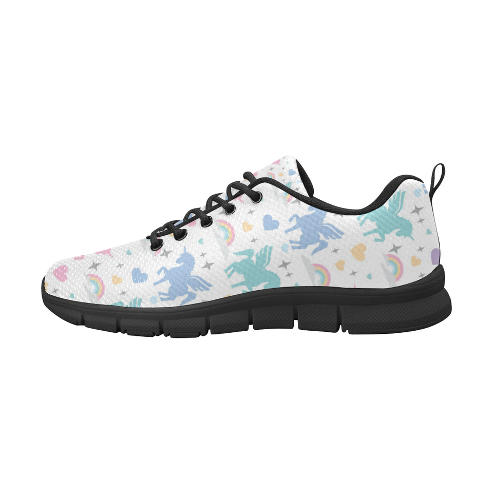 colorful unicorn rainbow heart pattern Women's Sneaker Shoes