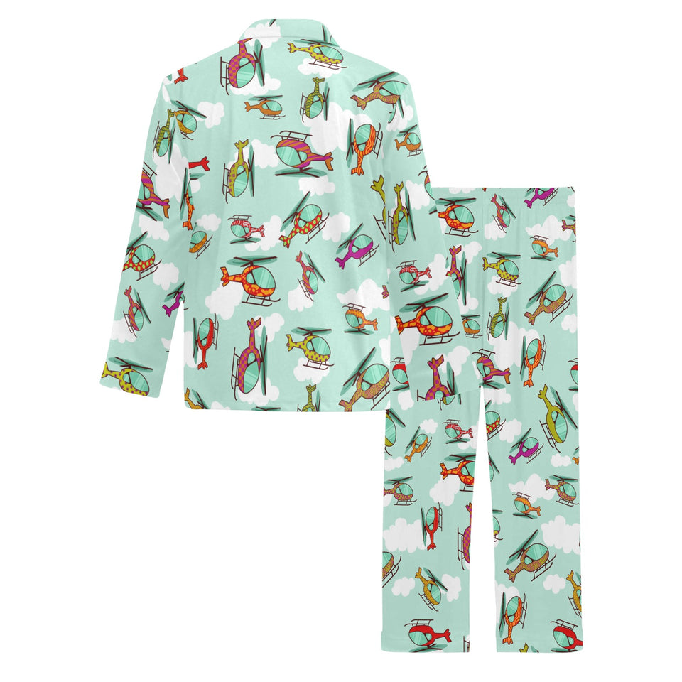 Helicopter design pattern Men's Long Pajama Set
