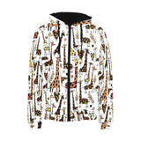 Giraffe Pattern Print Design 05 Men's Padded Hooded Jacket