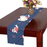Cute sea lion seal christmas hat candy cane heart Table Runner