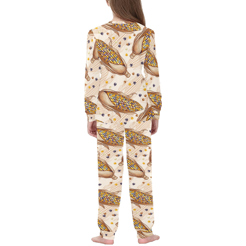 Corn Pattern Print Design 03 Kids' Boys' Girls' All Over Print Pajama Set