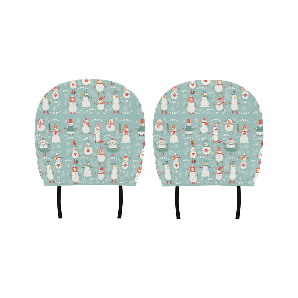 Cute snowman pattern Car Headrest Cover