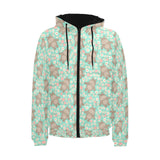 Hippopotamus Pattern Print Design 02 Men's Padded Hooded Jacket