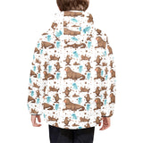 sea lion Seals jellyfish pattern Kids' Boys' Girls' Padded Hooded Jacket