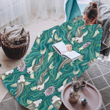 Koi Fish Carp Fish lotus pattern Blanket Robe with Sleeves