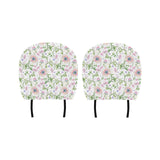Beautiful pink lotus waterlily leaves pattern Car Headrest Cover