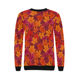 Autumn maple leaf pattern Women's Crew Neck Sweatshirt