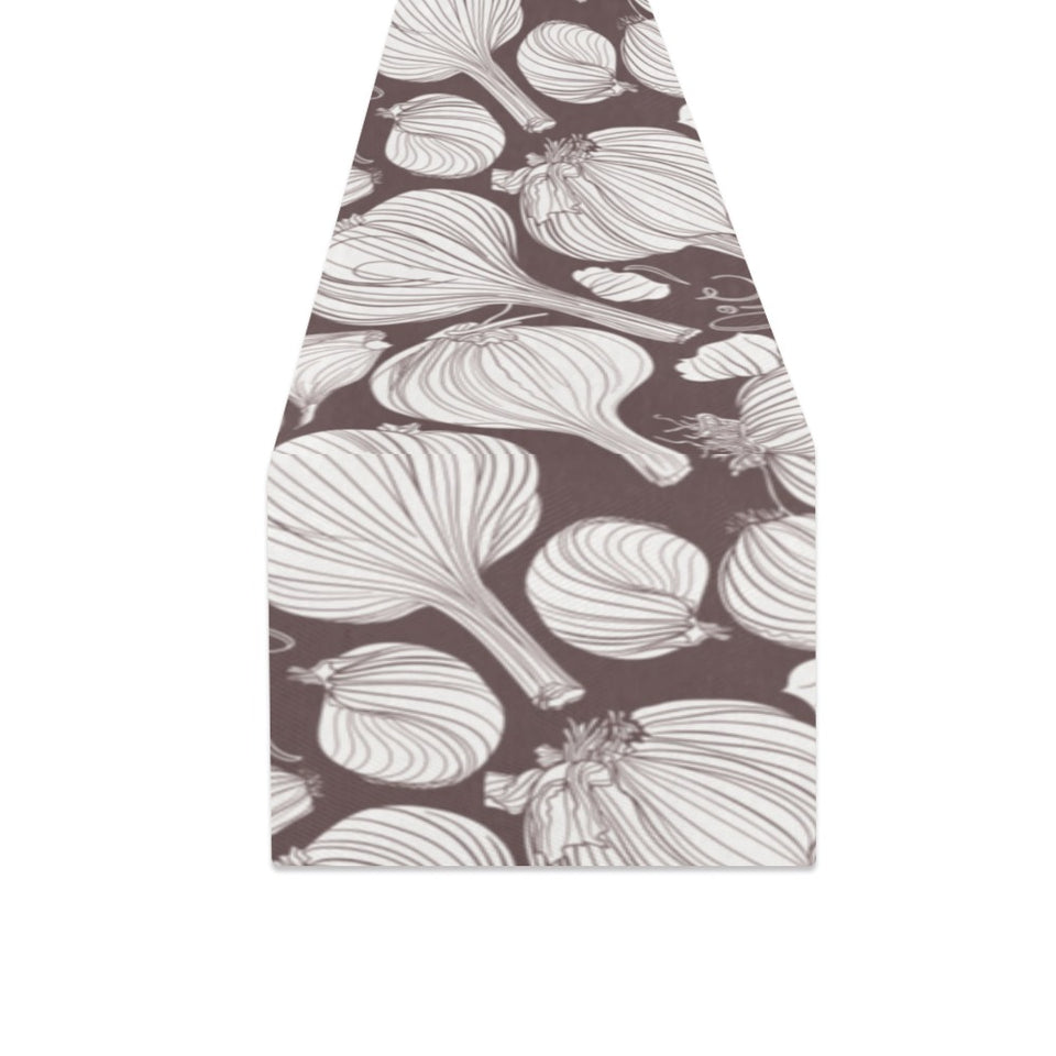 Garlic bulb dark background Table Runner