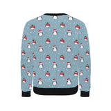 Cute penguin christmas snow pattern Men's Crew Neck Sweatshirt